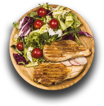 Chiken with salat